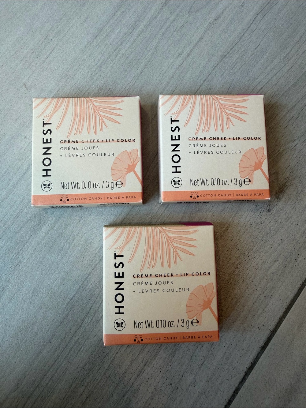3 PACK Honest Beauty Crème Cheek + Lip Color — Cotton Candy